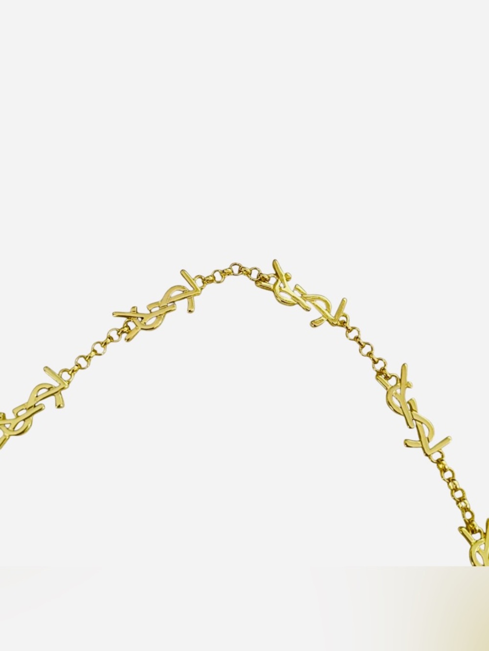 Yves Saint Laurent Gold YSL Cassandre Link Station Chain Necklace - Picture 8 of 9